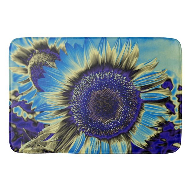 Blaue Sonnenblume Badematte (Vorderseite)
