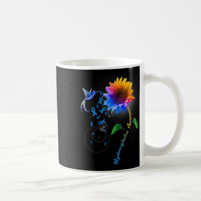 Blaue Sonnenblume Hummingbird Kaffeetasse (Rechts)