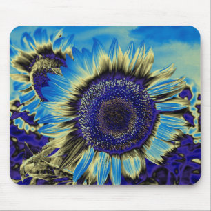 Blaue Sonnenblume Mousepad