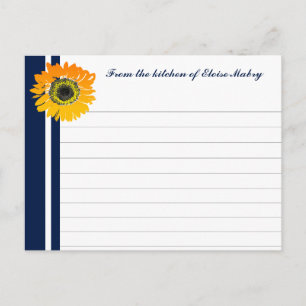 Blaue Sonnenblume Personalisierte Rezeptionskarten Postkarte