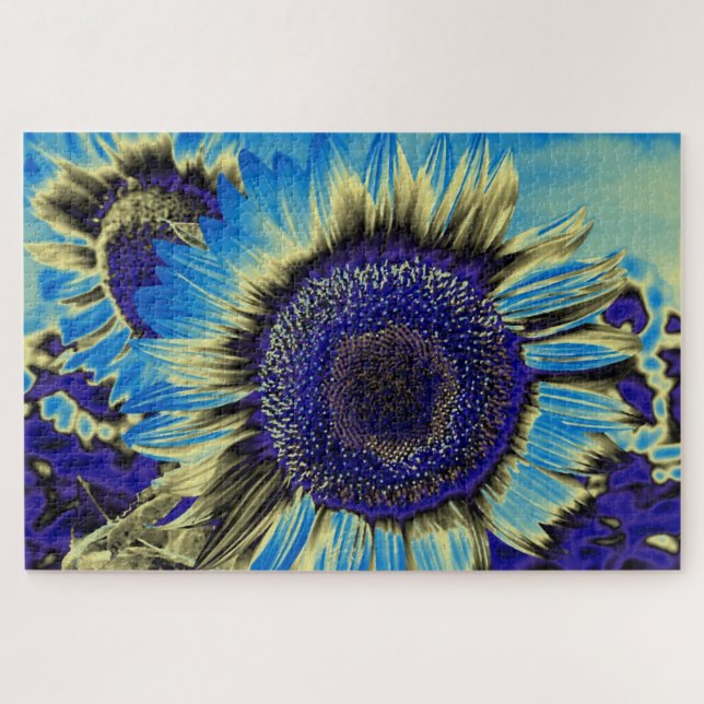 Blaue Sonnenblume Puzzle (Horizontal)