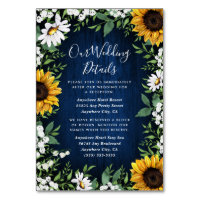 Blaue Sonnenblume Rustikale Hochzeitstiefelder Kar