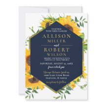 Blaue Sonnenblume Wasserfarbe Hochzeit rustikal