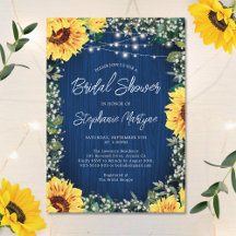 Blaue Sonnenblumenleuchten Brautparty