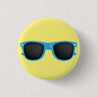 Blaue Sonnenbrille Button