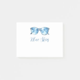 Blaue Sonnenbrille Post-it Klebezettel
