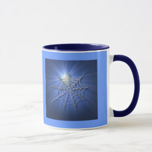 Blaue Sonnendurchbruch-Spinnen-Netz-Tasse Tasse