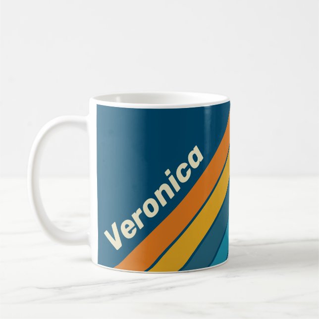 Blaue Sonnenstreifen mit Namen Kaffeetasse (Links)