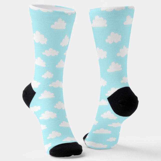 Blaue sonnige Himmel mit Wolken Design Socken (Gewinkelt)