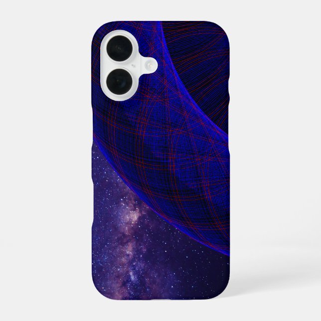 Blaue Space Donuts Geometrische iPhone 16 Hülle (Rückseite)