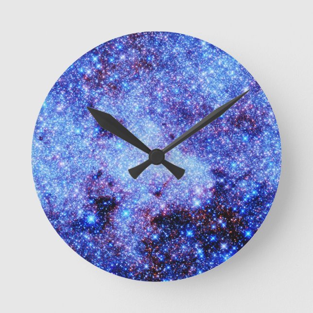Blaue Sparkassenstars Runde Wanduhr (Vorderseite)