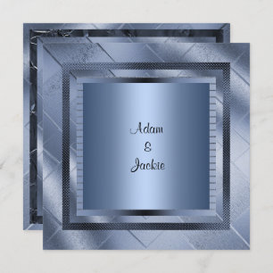 BLAUE SPARKLE LAYERED ELEGANT WEDING INVITATION EINLADUNG