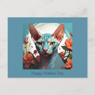 Blaue Sphinx Muttertag Postkarte