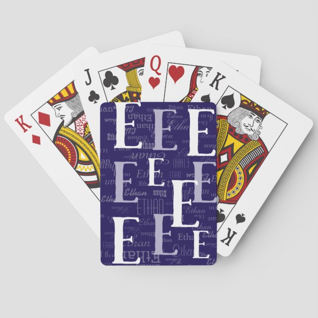 Blaue Spielkarten mit eigenem Namen erstellen (Rückseite)