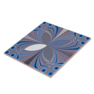 Blaue Spinne Fliese