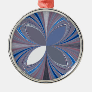 Blaue Spinne Silbernes Ornament