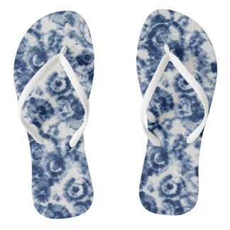 Blaue Spiral-Tie-Dye-Flip-Flops Flip Flops