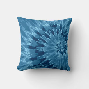 Blaue Spiral-Tie-Dye-Kissen mit Blau Kissen