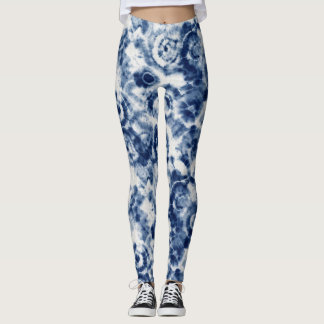 Blaue Spiral-Tie-Dye-Leggings Leggings
