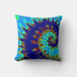 Blaue Spirale Gefärbte Krawatte Pillow Kissen