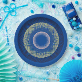 Blaue Spirale Pappteller