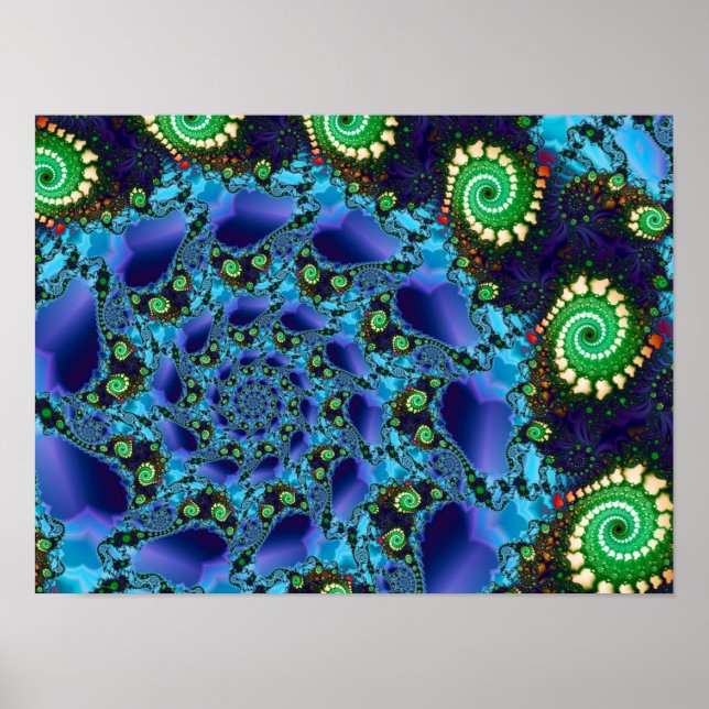 Blaue Spirale Poster (Vorne)