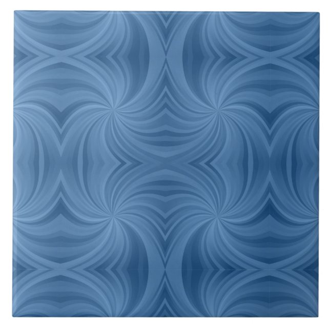 blaue Spiralfliese Fliese (Vorderseite)
