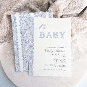 Blaue Spitze Oh Baby Boy Baby Shower Einladung