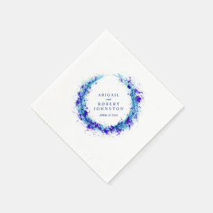 Blaue Splash-Kranz Wasserfarben-Servietten Serviette