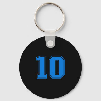 Blaue Sportteam-Uni-Nummer #10 Premium-Tri-Blend Schlüsselanhänger