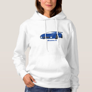 Blaue Sportwagen mit Airfolienillustrierung Hoodie