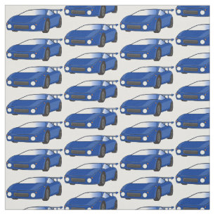 Blaue Sportwagen mit Airfolienillustrierung Stoff