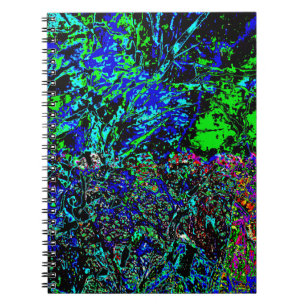 Blaue Sprenkel-Abstrakt Spiral-Foto-Notizbuch,Freu Notizblock