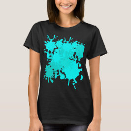 Blaue Spritzfarbe T-Shirt