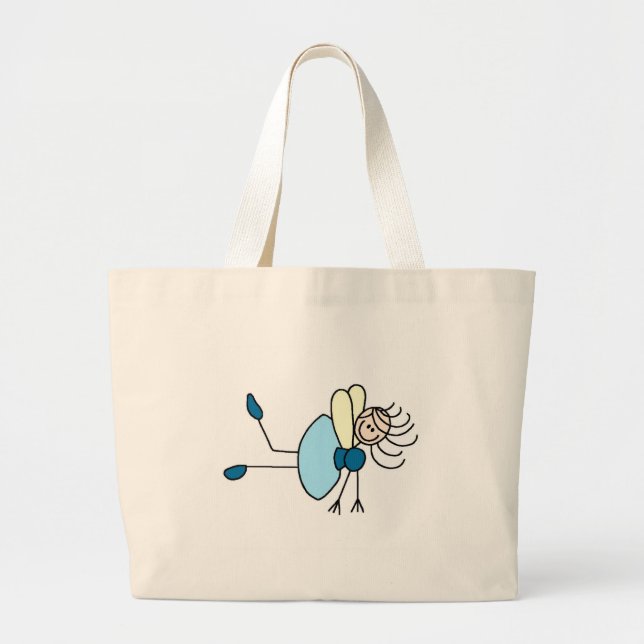 Blaue Stäbchen-Fee-Tasche Jumbo Stoffbeutel (Vorne)