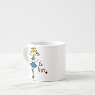 Blaue Stäbchen-Figur Cheerleader T-Shirts und Gesc Espressotasse