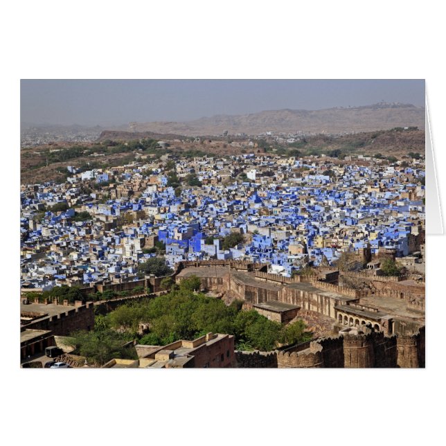 Blaue Stadt aus Mehrangarh Fort / Jodhpur, (Vorderseite (Horizontal))