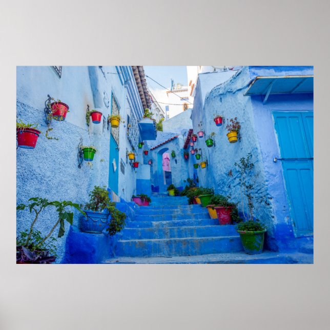 Blaue Stadt, Chefchauan Poster (Vorne)