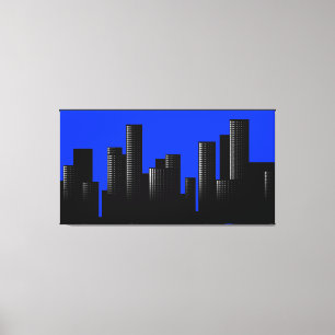 Blaue Stadt Leinwanddruck