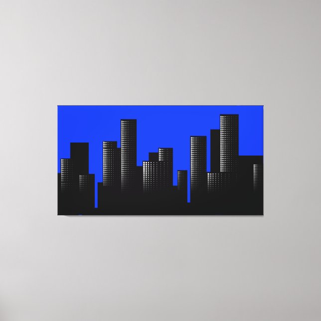 Blaue Stadt Leinwanddruck (Vorderseite)