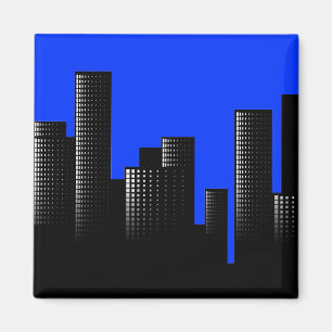 blaue Stadtlandschaft Magnet
