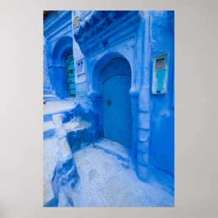 Blaue Stadttür Poster