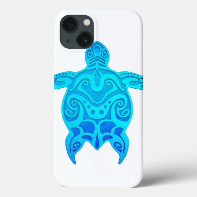 Blaue Stammes- Schildkröte Case-Mate iPhone Hülle (Rückseite)