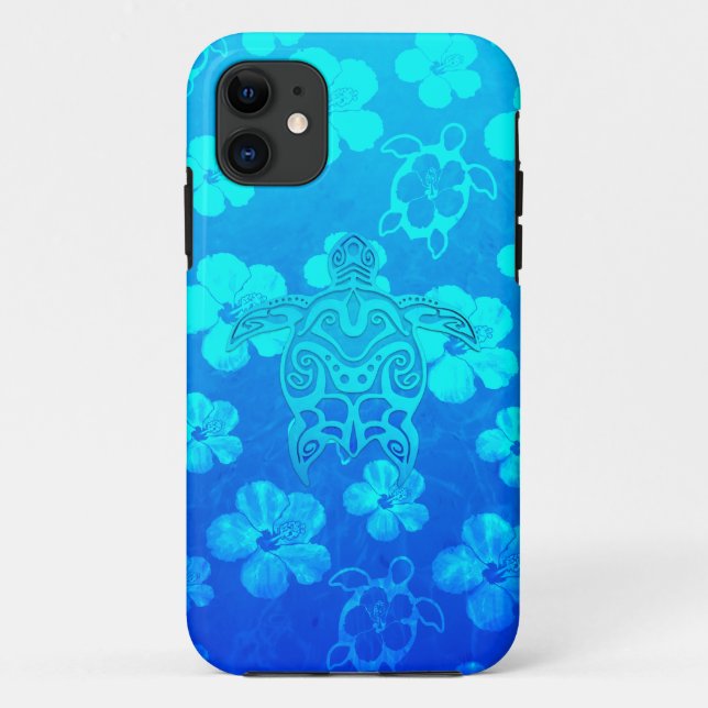 Blaue Stammes- Schildkröte Case-Mate iPhone Hülle (Rückseite)