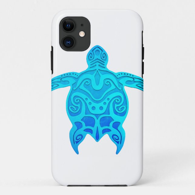 Blaue Stammes- Schildkröte Case-Mate iPhone Hülle (Rückseite)