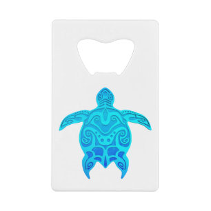 Blaue Stammes- Schildkröte Kreditkartenflaschenöffner