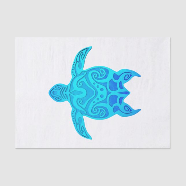 Blaue Stammes- Schildkröte Seidenpapier (Vorderseite)