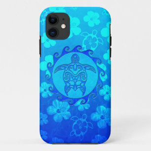 Blaue Stammes- Schildkröte Sun Case-Mate iPhone Hülle