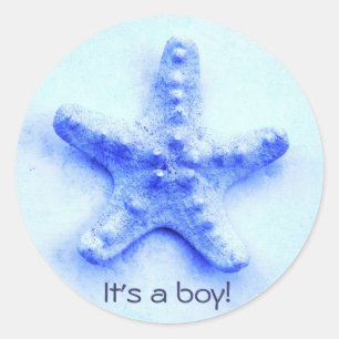 blaue Starfish ist es ein Jungenaufkleber Runder Aufkleber