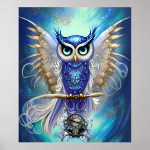 Blaue Steampunkuppe Poster